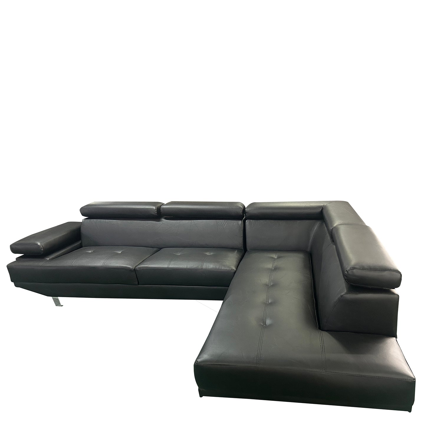 Καναπές Γωνιακός ArteLibre MASAL Μαύρο PU 280x185x85cm - Hippiehome.gr