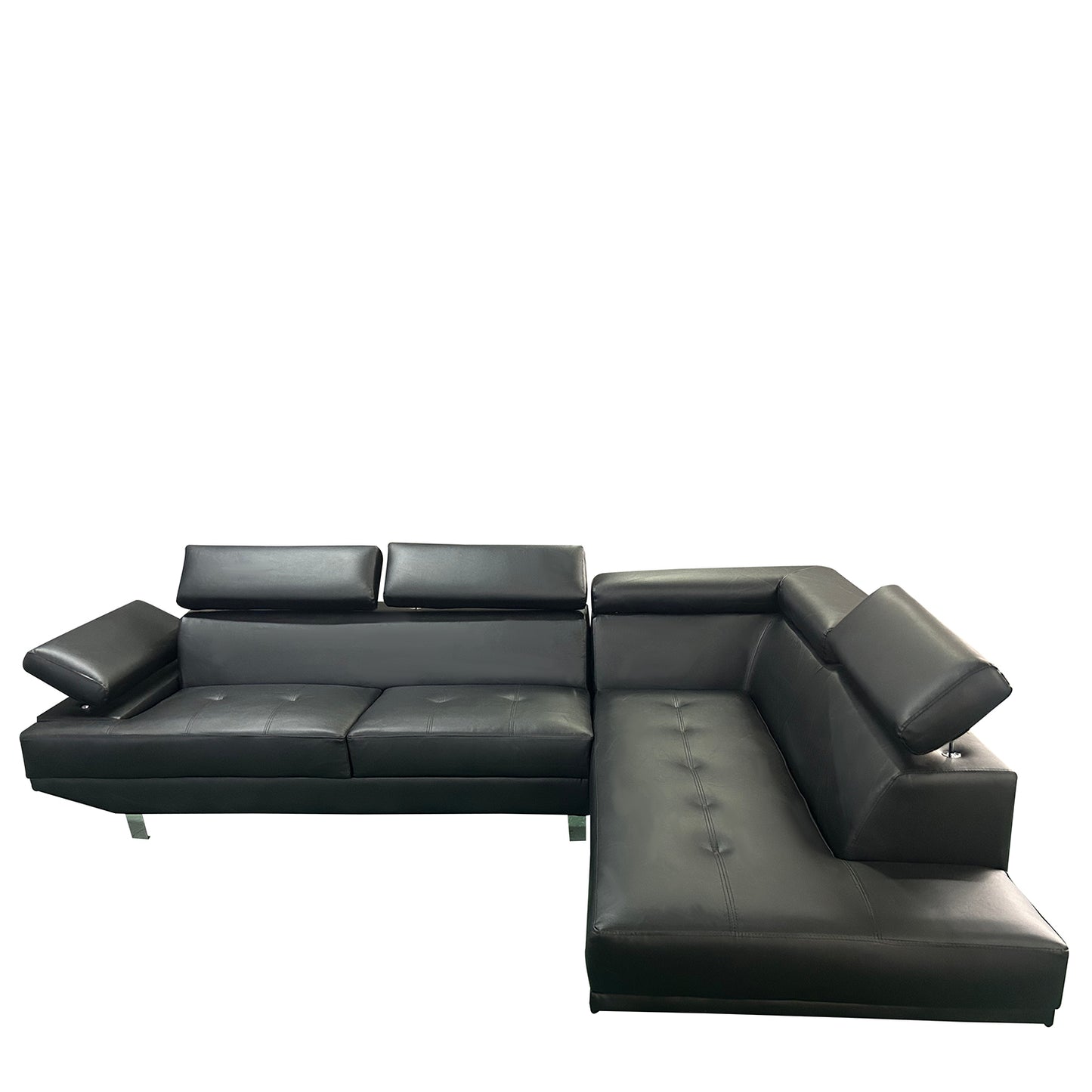 Καναπές Γωνιακός ArteLibre MASAL Μαύρο PU 280x185x85cm - Hippiehome.gr