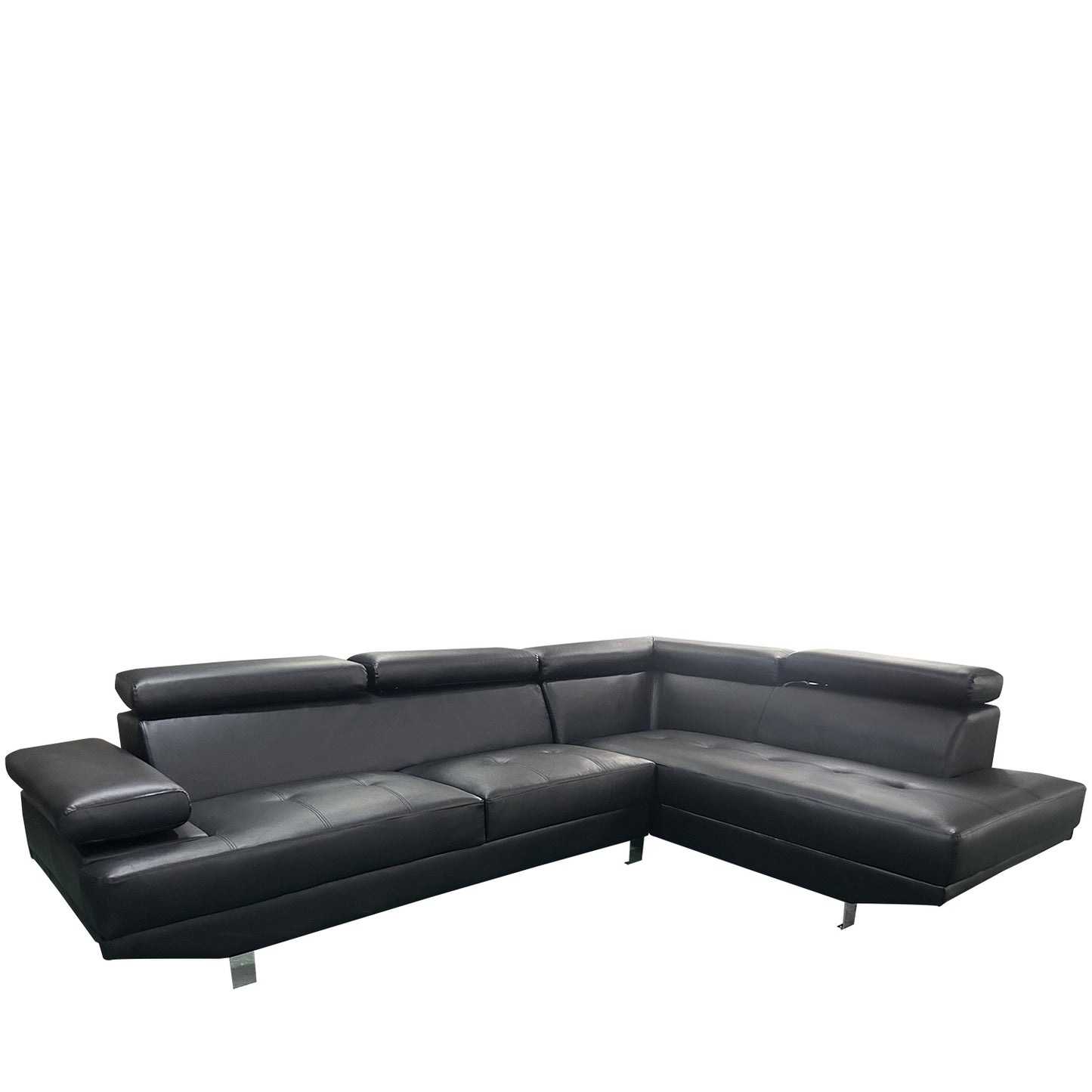 Καναπές Γωνιακός ArteLibre MASAL Μαύρο PU 280x185x85cm - Hippiehome.gr