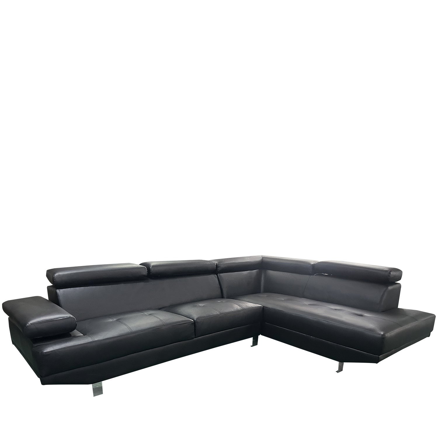 Καναπές Γωνιακός ArteLibre MASAL Μαύρο PU 280x185x85cm - Hippiehome.gr