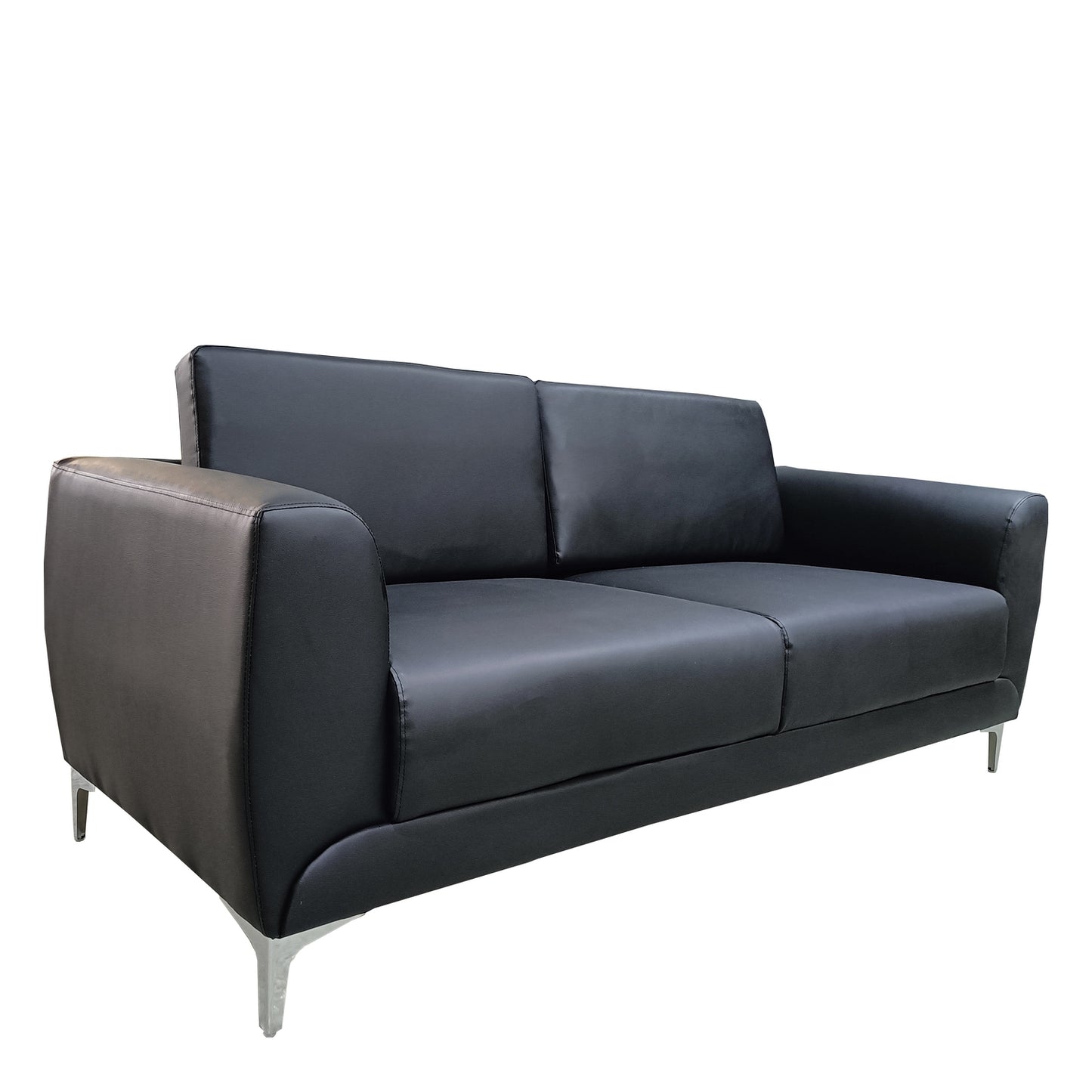 Καναπές Τριθέσιος ArteLibre ELFRIC Μαύρο PU 190x81x81cm - Hippiehome.gr