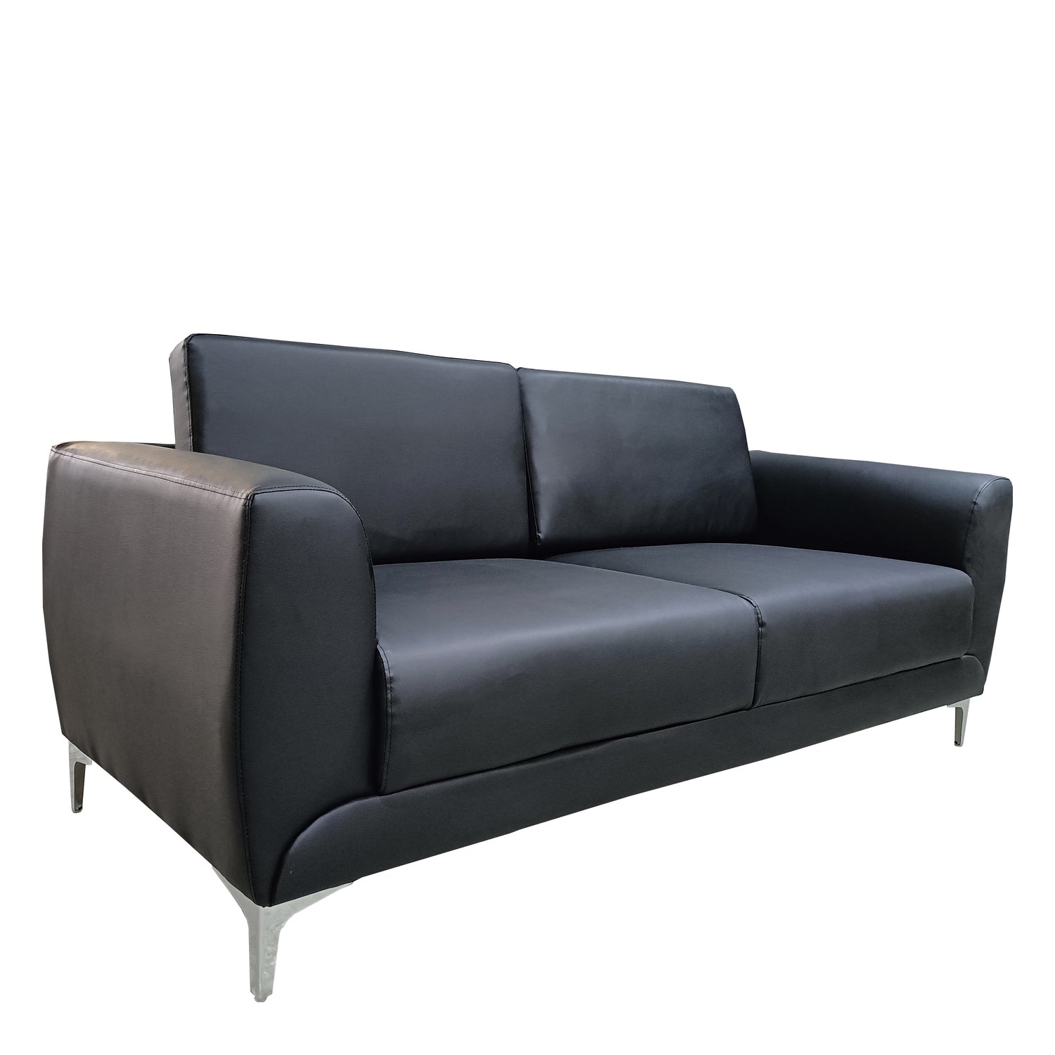 Καναπές Τριθέσιος ArteLibre ELFRIC Μαύρο PU 190x81x81cm - Hippiehome.gr