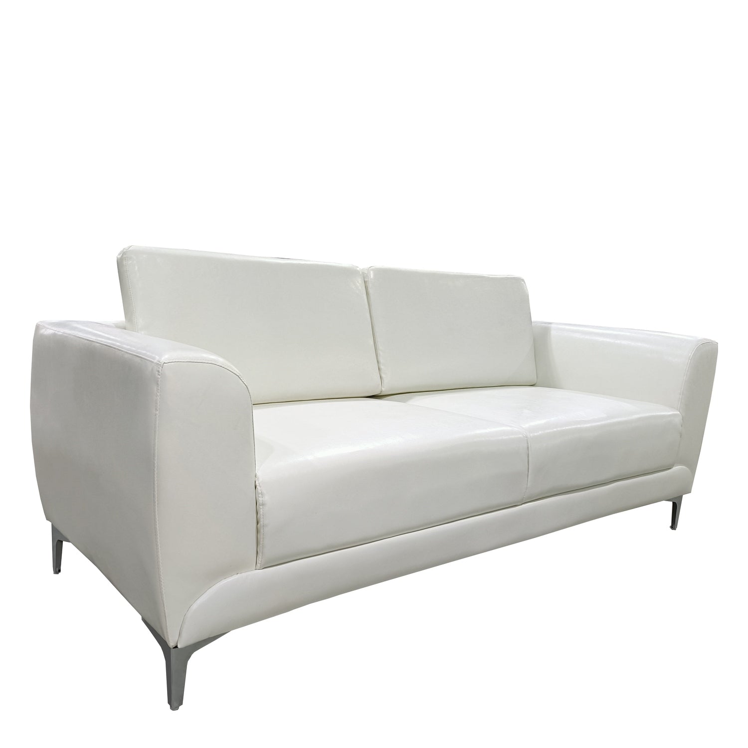 Καναπές Τριθέσιος ArteLibre ELFRIC Λευκό PU 190x81x81cm - Hippiehome.gr