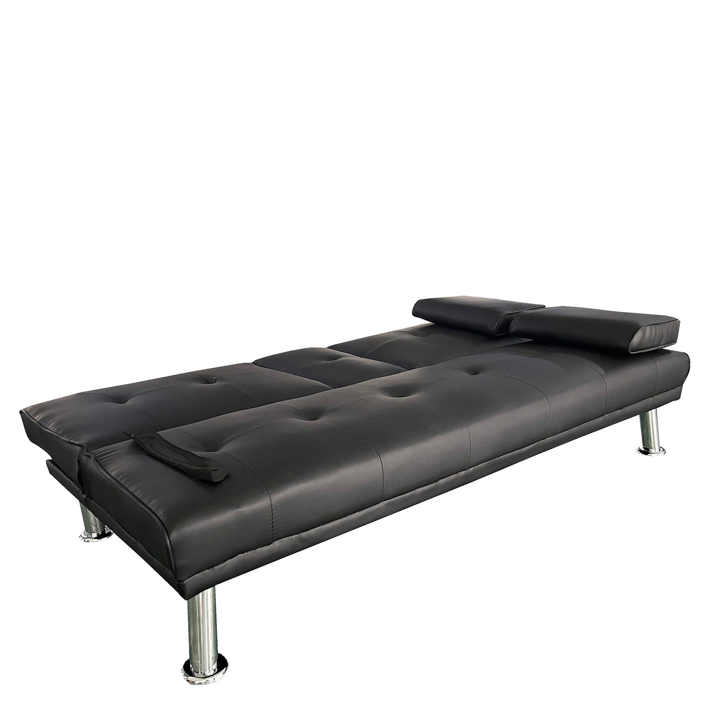 Καναπές Κρεβάτι Τριθέσιος ArteLibre ALFRED Μαύρο PU 164x76.5x79cm - Hippiehome.gr