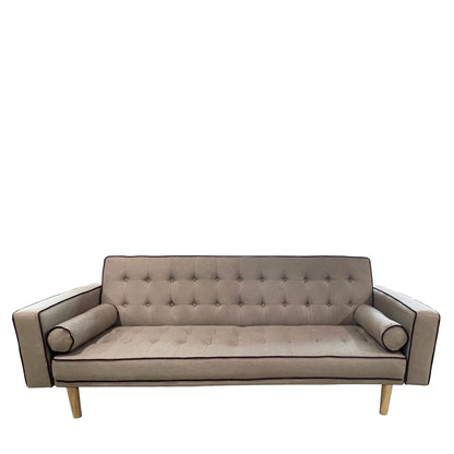 Καναπές Κρεβάτι Τριθέσιος ArteLibre AUBREY Καφέ Ύφασμα 224x88x84cm - Hippiehome.gr