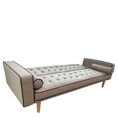 Καναπές Κρεβάτι Τριθέσιος ArteLibre AUBREY Καφέ Ύφασμα 224x88x84cm - Hippiehome.gr