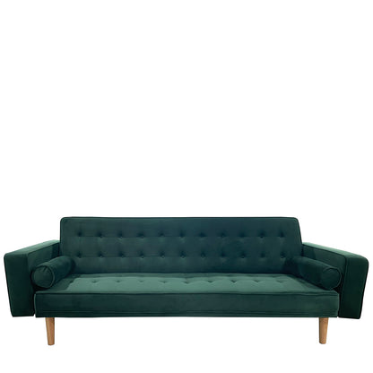 Καναπές Κρεβάτι Τριθέσιος ArteLibre AUBREY Πράσινο Ύφασμα 224x88x84cm - Hippiehome.gr