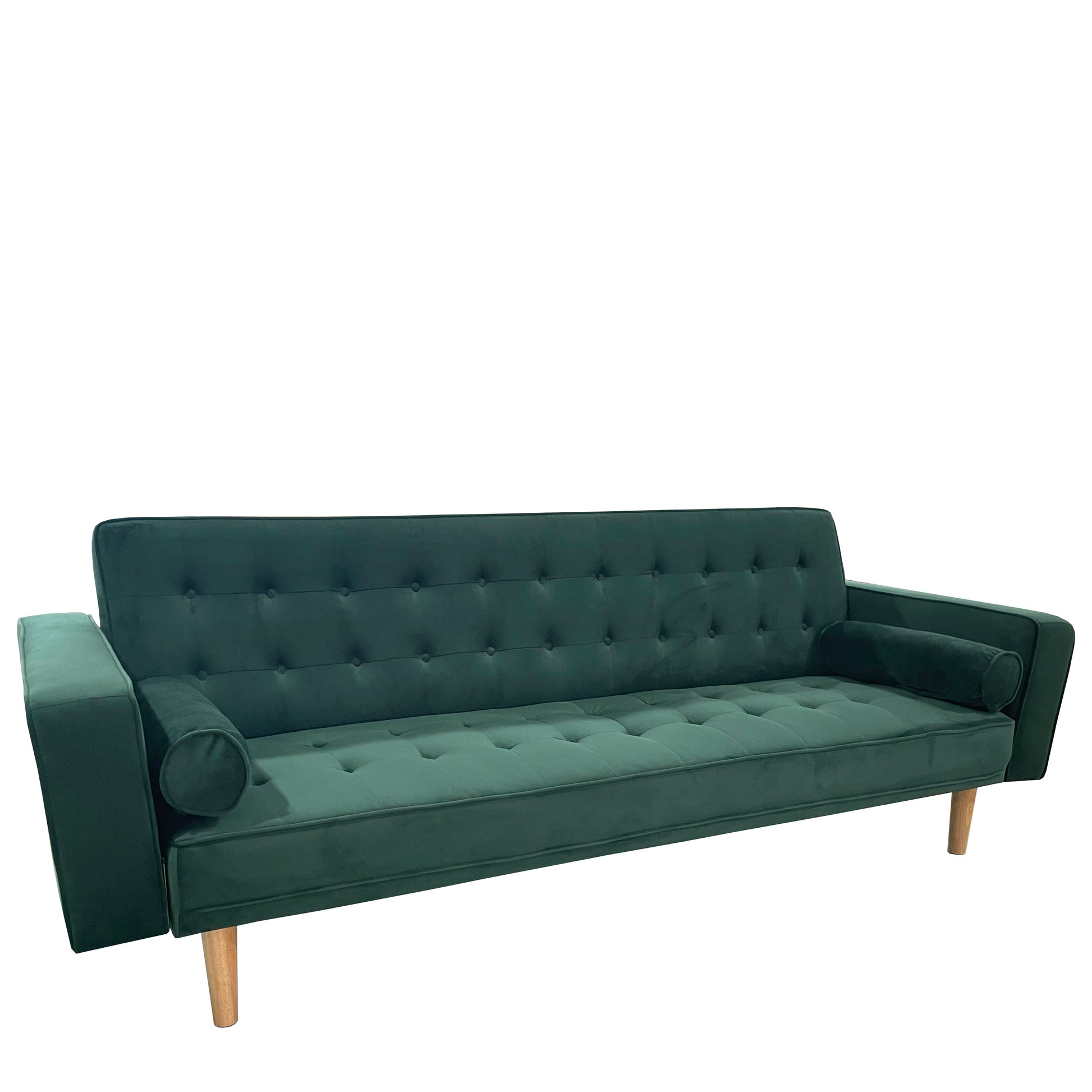 Καναπές Κρεβάτι Τριθέσιος ArteLibre AUBREY Πράσινο Ύφασμα 224x88x84cm - Hippiehome.gr