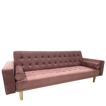 Καναπές Κρεβάτι Τριθέσιος ArteLibre AUBREY Σάπιο Μήλο Ύφασμα 224x88x84cm - Hippiehome.gr