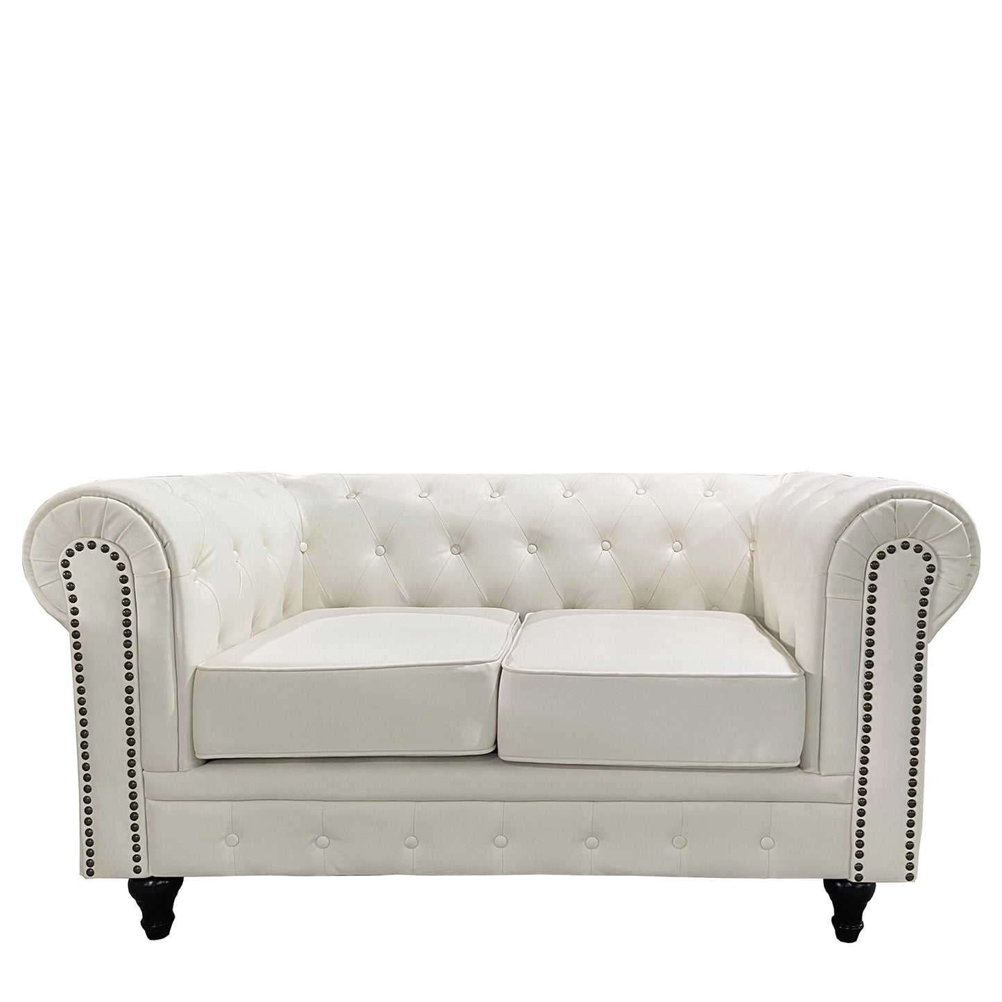 Καναπές Διθέσιος ArteLibre AVERY Λευκό PU 155x90x73cm - Hippiehome.gr