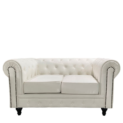 Καναπές Διθέσιος ArteLibre AVERY Λευκό PU 155x90x73cm - Hippiehome.gr