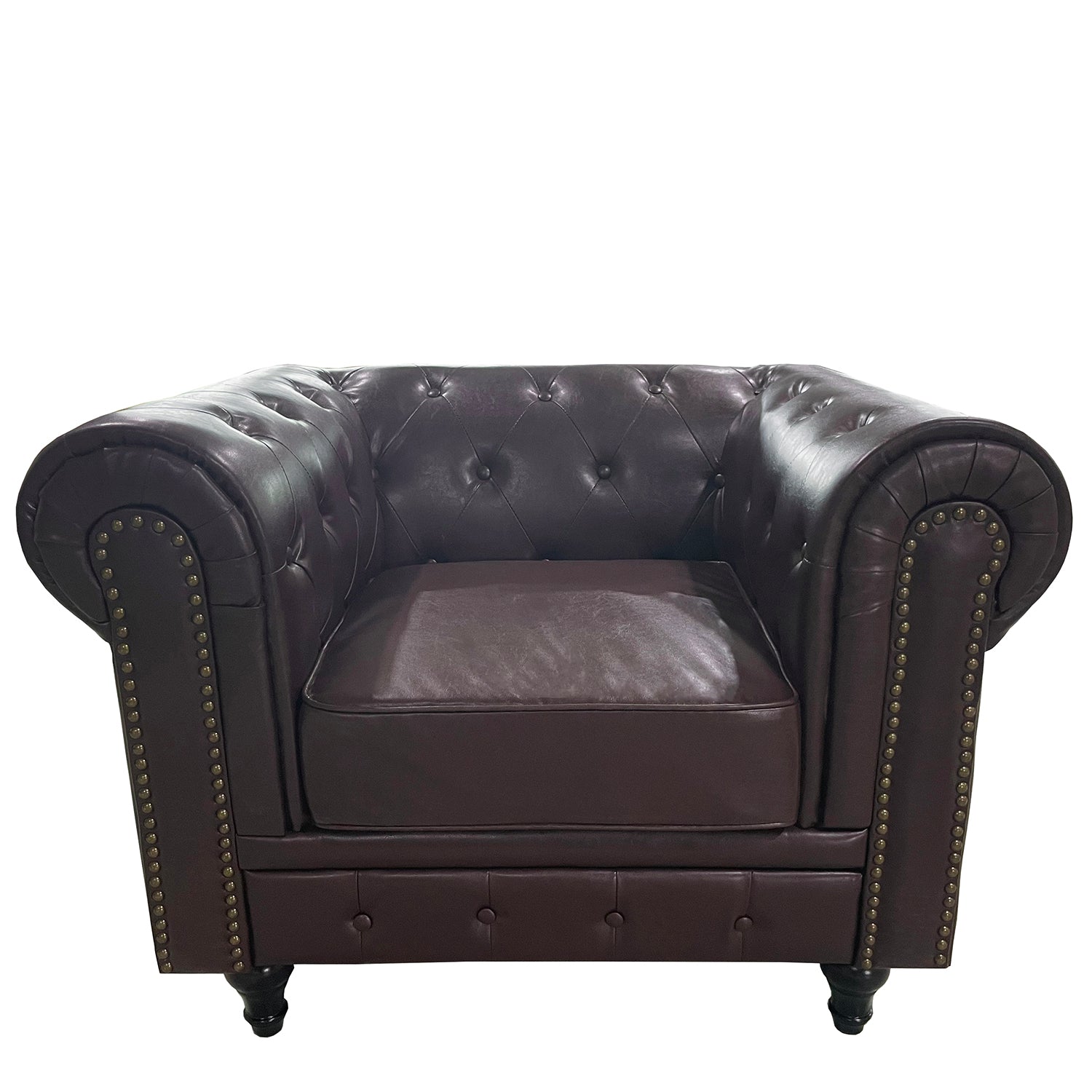 Πολυθρόνα ArteLibre AVERY Σκούρο Καφέ PU 100x90x73cm - Hippiehome.gr