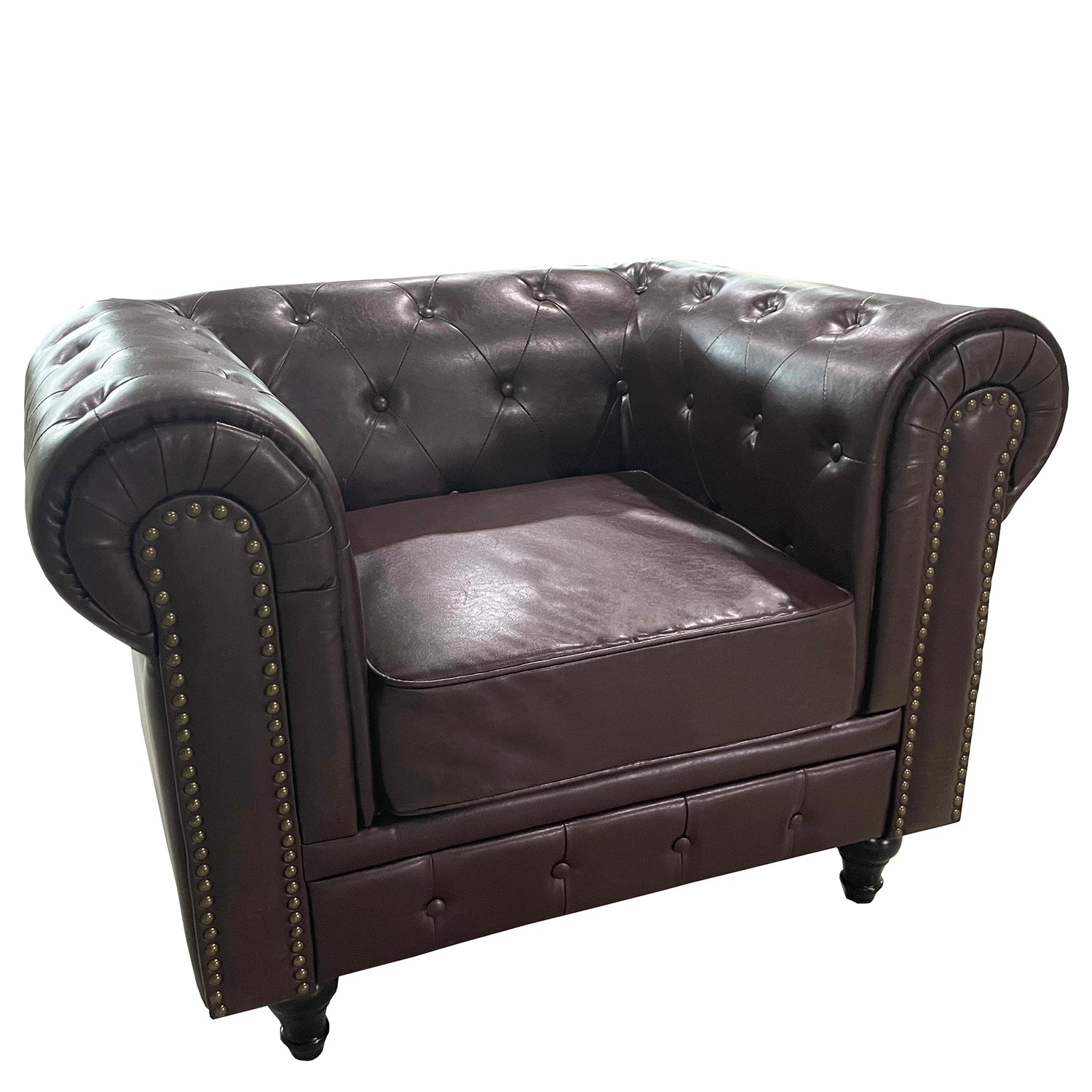 Πολυθρόνα ArteLibre AVERY Σκούρο Καφέ PU 100x90x73cm - Hippiehome.gr