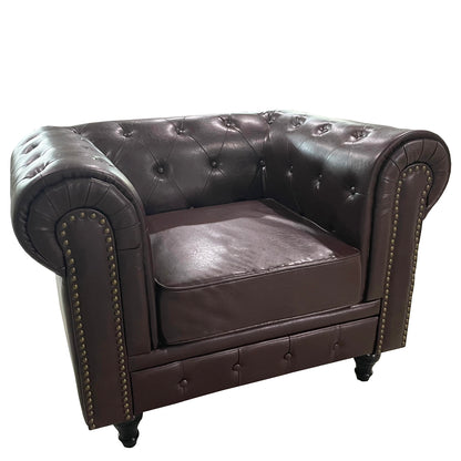 Πολυθρόνα ArteLibre AVERY Σκούρο Καφέ PU 100x90x73cm - Hippiehome.gr