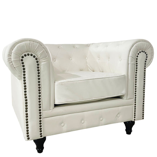 Πολυθρόνα ArteLibre AVERY Λευκό PU 100x90x73cm - Hippiehome.gr