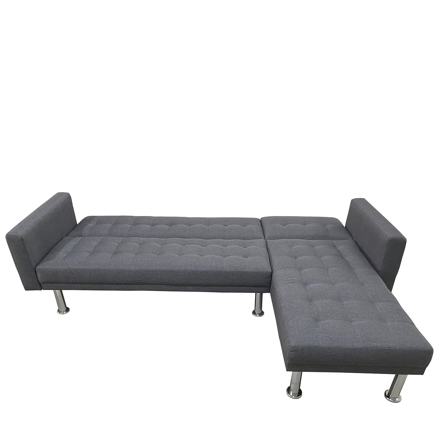 Καναπές Κρεβάτι Γωνιακός ArteLibre OBERON Γκρι Ύφασμα 240x102/175x40cm - Hippiehome.gr