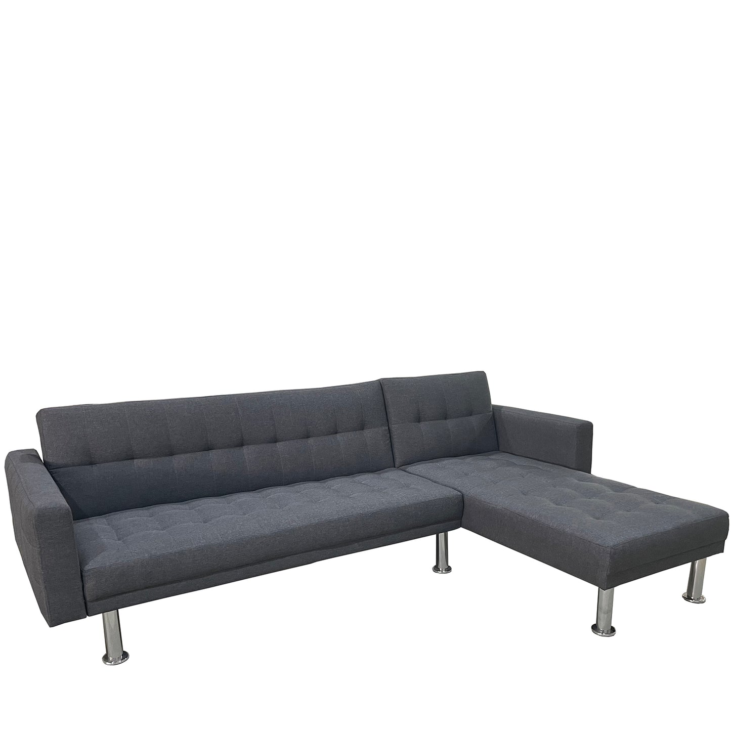Καναπές Κρεβάτι Γωνιακός ArteLibre OBERON Γκρι Ύφασμα 240x102/175x40cm - Hippiehome.gr