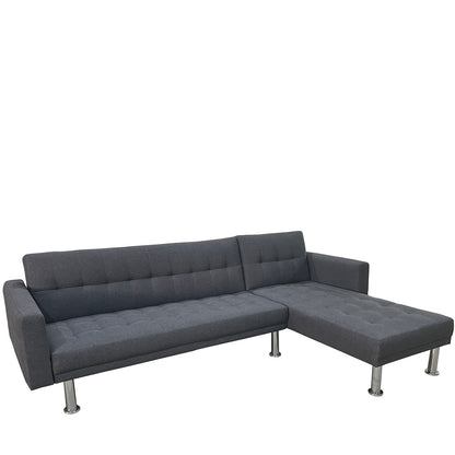 Καναπές Κρεβάτι Γωνιακός ArteLibre OBERON Γκρι Ύφασμα 240x102/175x40cm - Hippiehome.gr