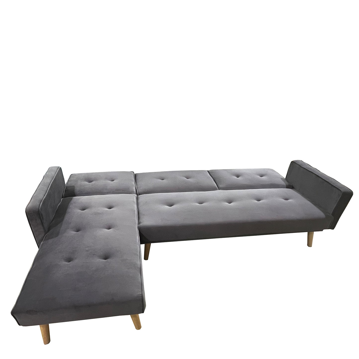 Καναπές Κρεβάτι Γωνιακός ArteLibre EMILIA Γκρι Ύφασμα 267x153x85cm - Hippiehome.gr