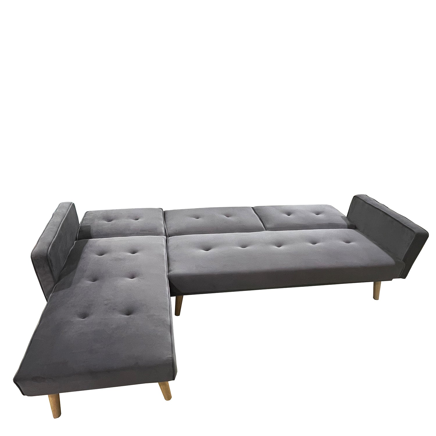 Καναπές Κρεβάτι Γωνιακός ArteLibre EMILIA Γκρι Ύφασμα 267x153x85cm - Hippiehome.gr