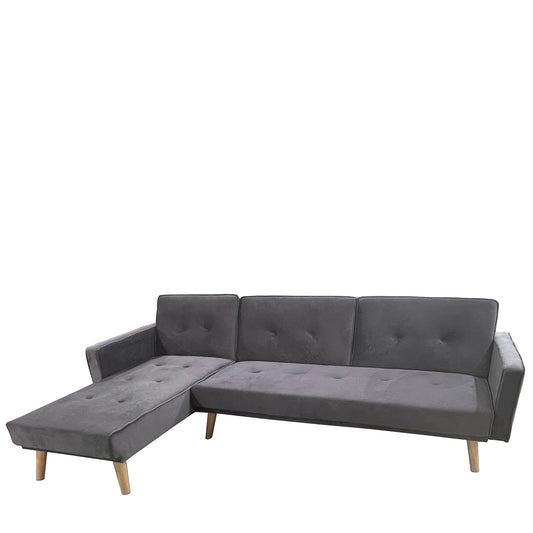 Καναπές Κρεβάτι Γωνιακός ArteLibre EMILIA Γκρι Ύφασμα 267x153x85cm - Hippiehome.gr