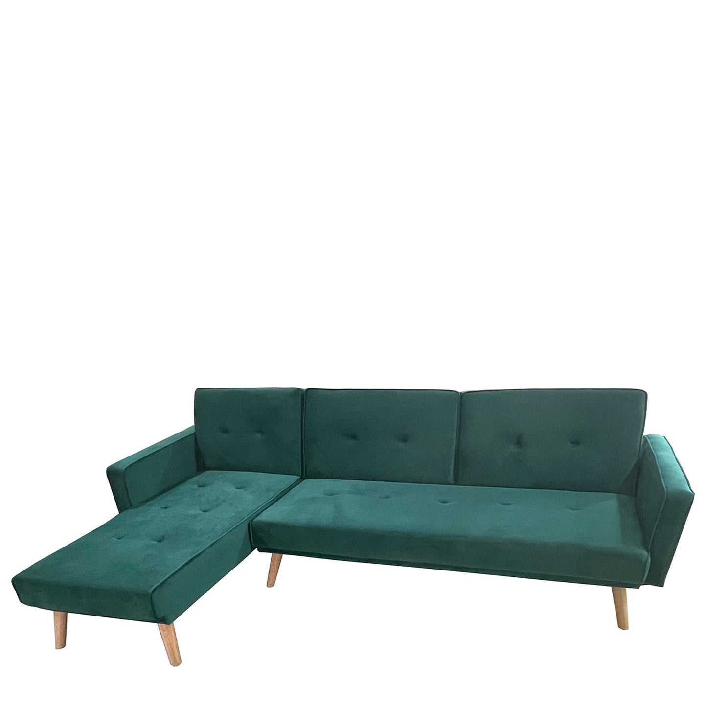 Καναπές Κρεβάτι Γωνιακός ArteLibre EMILIA Πράσινο Ύφασμα 267x153x85cm - Hippiehome.gr