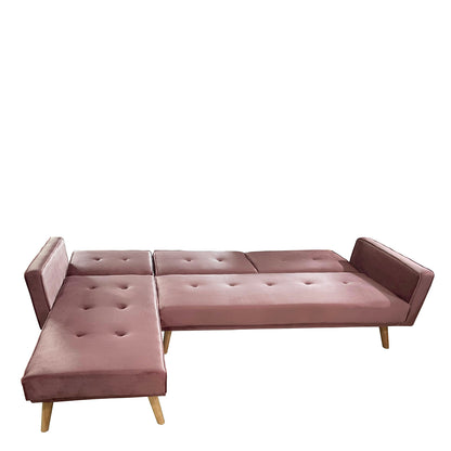 Καναπές Κρεβάτι Γωνιακός ArteLibre EMILIA Σάπιο Μήλο Ύφασμα 267x153x85cm - Hippiehome.gr