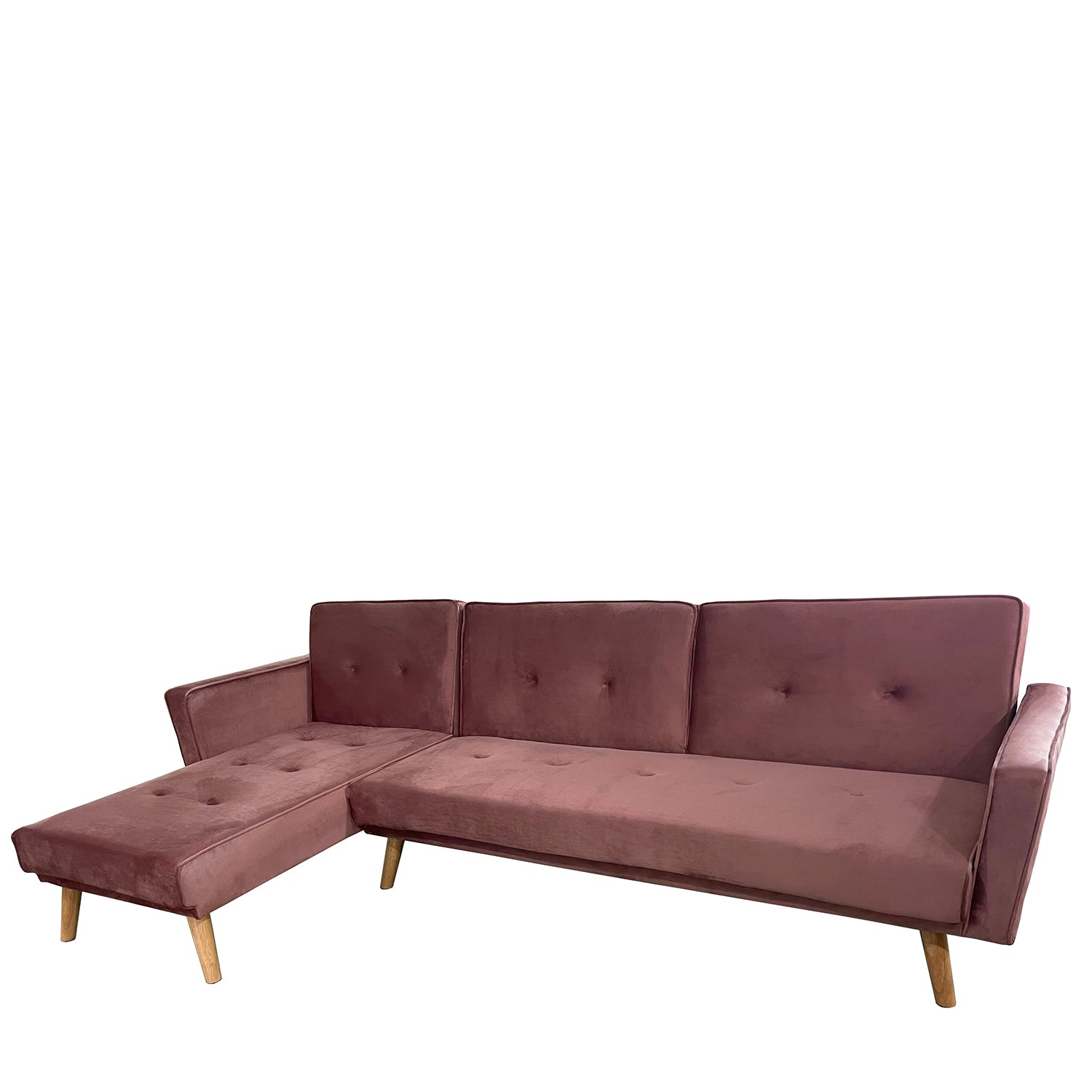 Καναπές Κρεβάτι Γωνιακός ArteLibre EMILIA Σάπιο Μήλο Ύφασμα 267x153x85cm - Hippiehome.gr