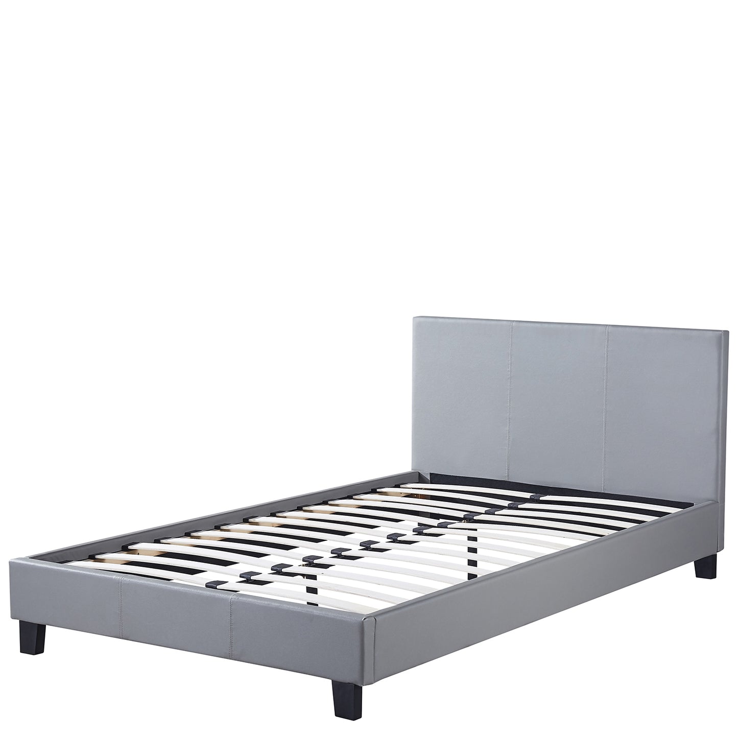 Κρεβάτι ArteLibre AZALEA Γκρι PU 213x131x88cm (Στρώμα 120x200cm) - Hippiehome.gr