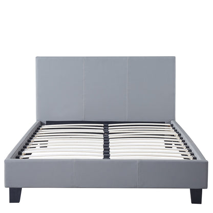 Κρεβάτι ArteLibre AZALEA Γκρι PU 213x131x88cm (Στρώμα 120x200cm) - Hippiehome.gr