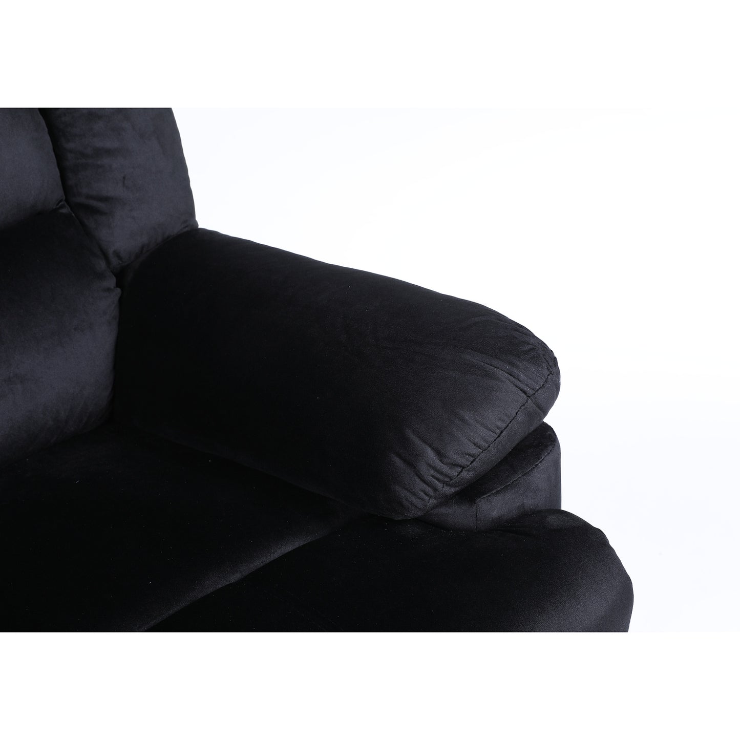 Πολυθρόνα Ανακλινόμενη ArteLibre CARINAE Μαύρο Βελούδο 93x90x100cm - Hippiehome.gr
