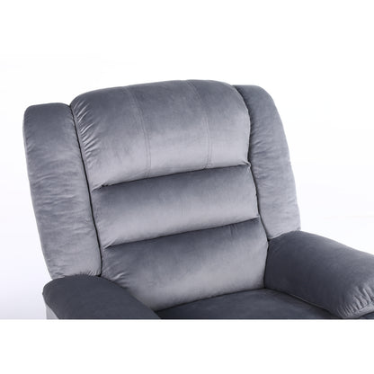 Πολυθρόνα Ανακλινόμενη ArteLibre CARINAE Γκρι Βελούδο 93x90x100cm - Hippiehome.gr