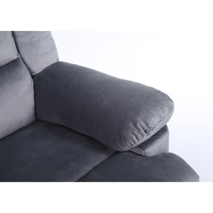Πολυθρόνα Ανακλινόμενη ArteLibre CARINAE Γκρι Βελούδο 93x90x100cm - Hippiehome.gr
