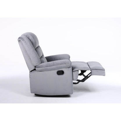 Πολυθρόνα Ανακλινόμενη ArteLibre CARINAE Γκρι Βελούδο 93x90x100cm - Hippiehome.gr