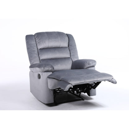 Πολυθρόνα Ανακλινόμενη ArteLibre CARINAE Γκρι Βελούδο 93x90x100cm - Hippiehome.gr