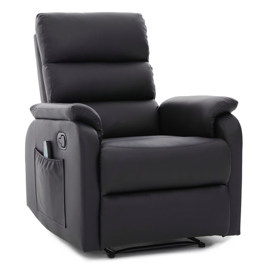Πολυθρόνα Ανακλινόμενη ArteLibre RIGIL Με Λειτουργία Μασάζ Μαύρο PU 75x87x102cm - Hippiehome.gr