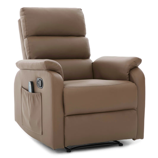 Πολυθρόνα Ανακλινόμενη ArteLibre RIGIL Με Λειτουργία Μασάζ Καφέ PU 75x87x102cm - Hippiehome.gr