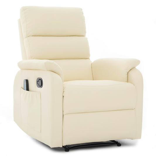 Πολυθρόνα Ανακλινόμενη ArteLibre RIGIL Με Λειτουργία Μασάζ Μπεζ PU 75x87x102cm - Hippiehome.gr