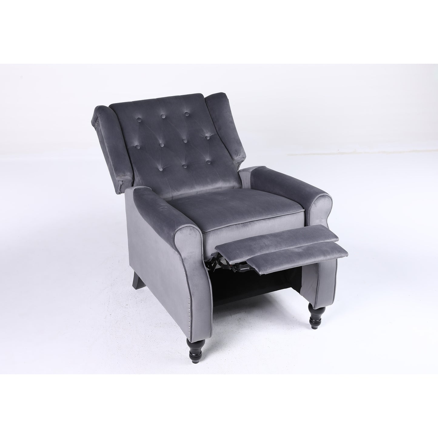 Πολυθρόνα Ανακλινόμενη ArteLibre ALNAIR Γκρι Βελούδο 78x85x104cm - Hippiehome.gr