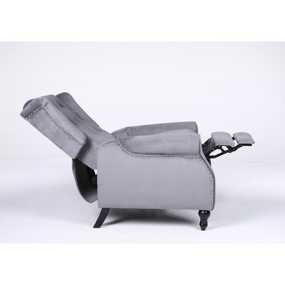 Πολυθρόνα Ανακλινόμενη ArteLibre ALNAIR Γκρι Βελούδο 78x85x104cm - Hippiehome.gr