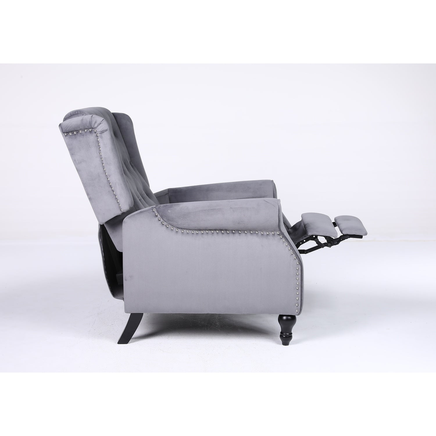 Πολυθρόνα Ανακλινόμενη ArteLibre ALNAIR Γκρι Βελούδο 78x85x104cm - Hippiehome.gr