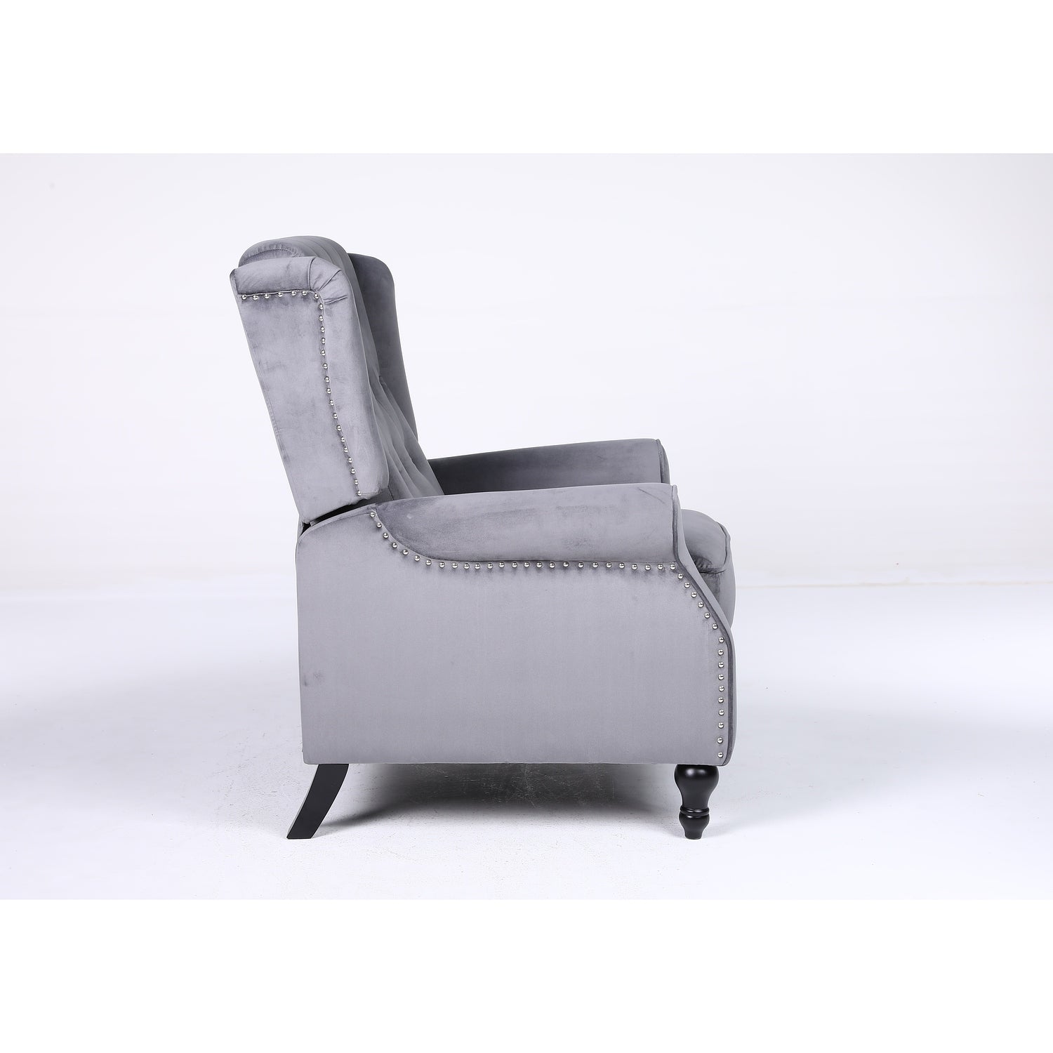 Πολυθρόνα Ανακλινόμενη ArteLibre ALNAIR Γκρι Βελούδο 78x85x104cm - Hippiehome.gr