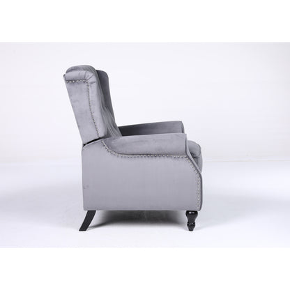 Πολυθρόνα Ανακλινόμενη ArteLibre ALNAIR Γκρι Βελούδο 78x85x104cm - Hippiehome.gr