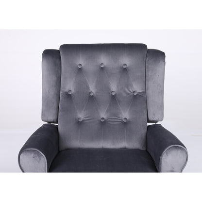 Πολυθρόνα Ανακλινόμενη ArteLibre ALNAIR Γκρι Βελούδο 78x85x104cm - Hippiehome.gr
