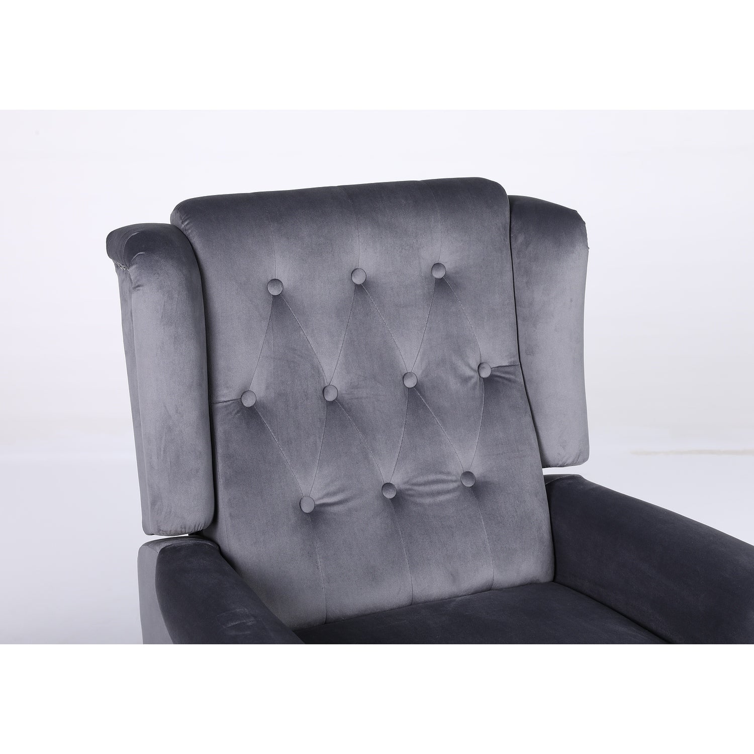 Πολυθρόνα Ανακλινόμενη ArteLibre ALNAIR Γκρι Βελούδο 78x85x104cm - Hippiehome.gr