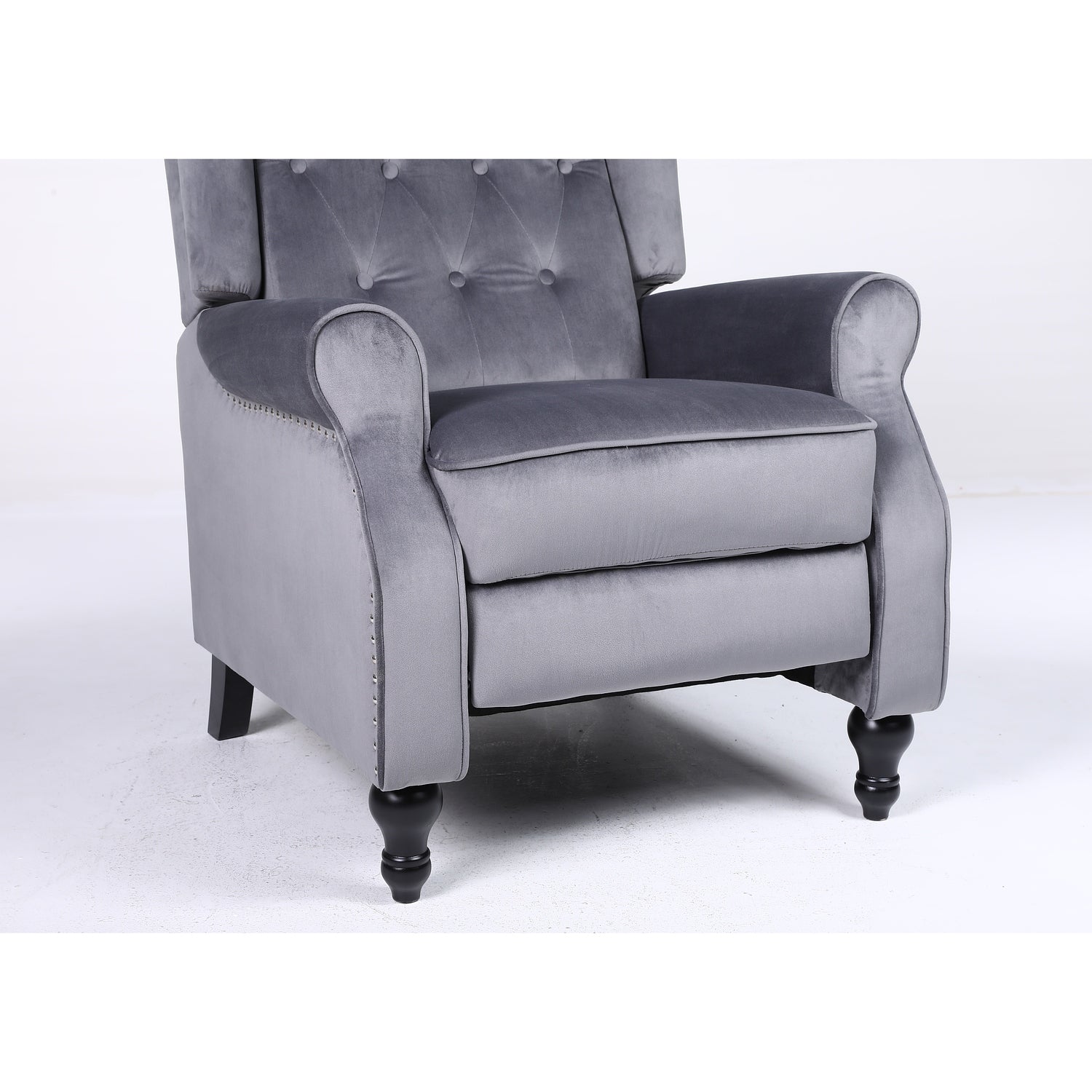 Πολυθρόνα Ανακλινόμενη ArteLibre ALNAIR Γκρι Βελούδο 78x85x104cm - Hippiehome.gr