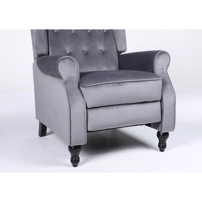 Πολυθρόνα Ανακλινόμενη ArteLibre ALNAIR Γκρι Βελούδο 78x85x104cm - Hippiehome.gr