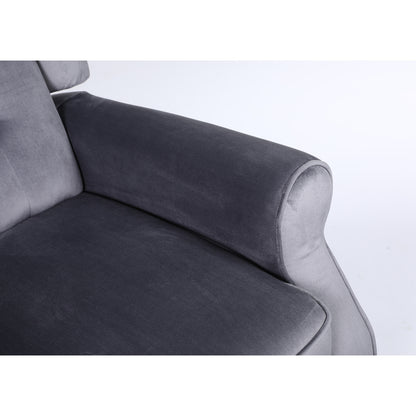 Πολυθρόνα Ανακλινόμενη ArteLibre ALNAIR Γκρι Βελούδο 78x85x104cm - Hippiehome.gr