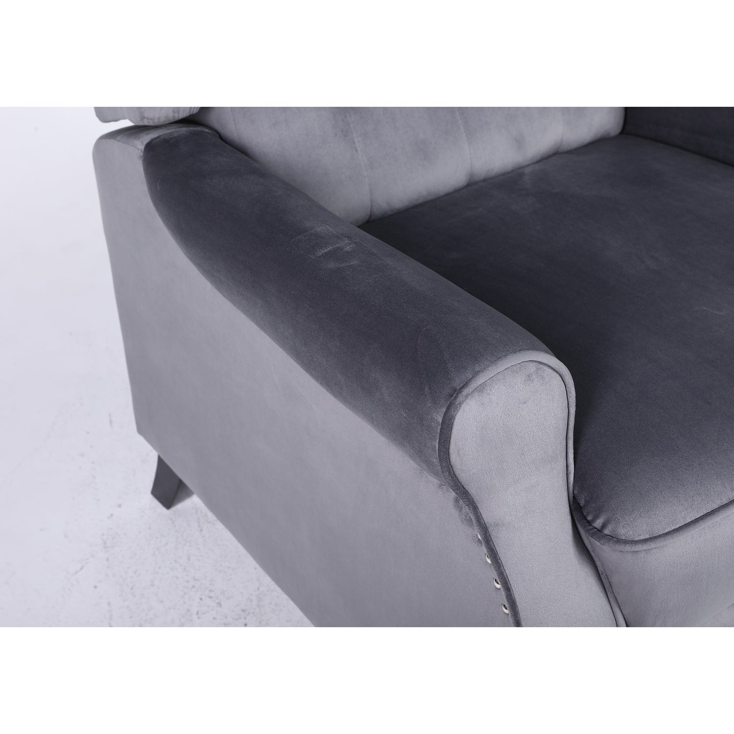 Πολυθρόνα Ανακλινόμενη ArteLibre ALNAIR Γκρι Βελούδο 78x85x104cm - Hippiehome.gr