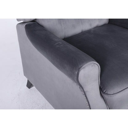 Πολυθρόνα Ανακλινόμενη ArteLibre ALNAIR Γκρι Βελούδο 78x85x104cm - Hippiehome.gr
